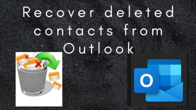 Recover deleted contacts from Outlook